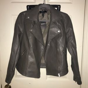 Grey Leather Jacket